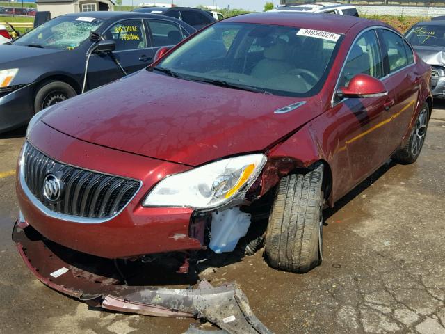 2G4GL5EX4H9116615 - 2017 BUICK REGAL SPOR RED photo 2