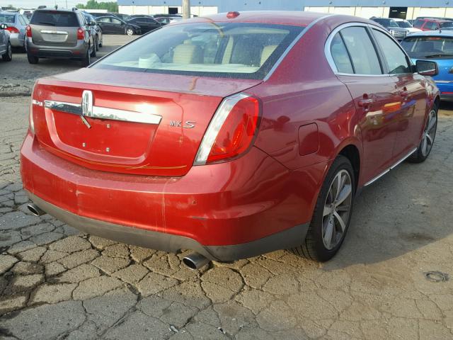 1LNHM93R59G614760 - 2009 LINCOLN MKS BURGUNDY photo 4
