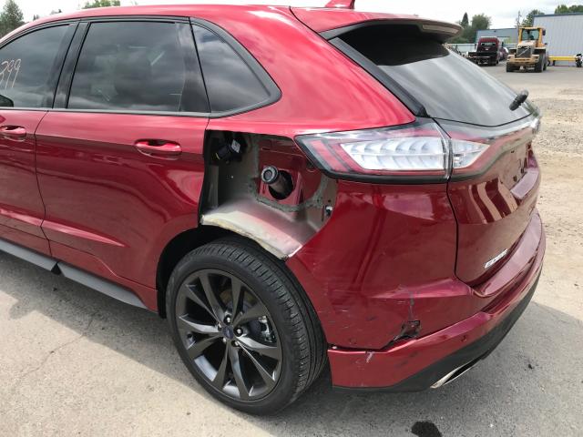 2FMPK4AP7JBB15301 - 2018 FORD EDGE SPORT BURGUNDY photo 10