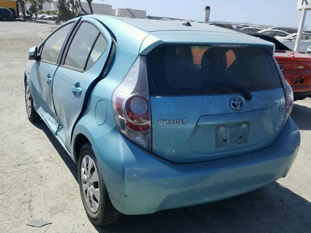 JTDKDTB33E1080773 - 2014 TOYOTA PRIUS C BLUE photo 3