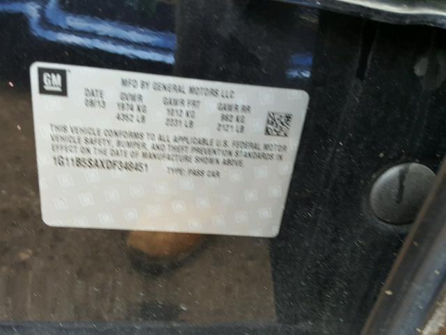 1G11B5SAXDF348451 - 2013 CHEVROLET MALIBU LS Qara foto 10