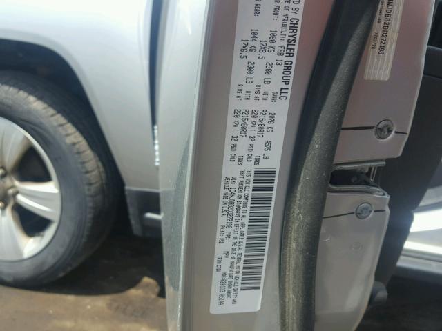 1C4NJDBB2DD272198 - 2013 JEEP COMPASS SP SILVER photo 10