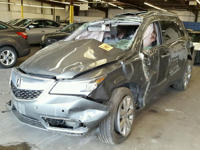 5FRYD4H89EB004984 - 2014 ACURA MDX ADVANC GREEN photo 2