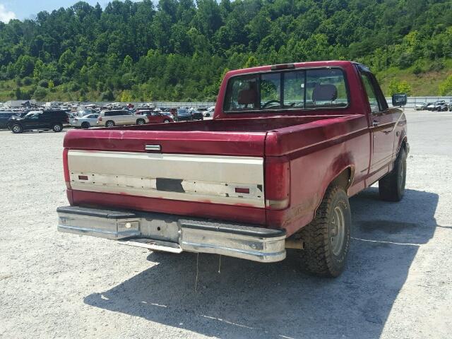 1FTEF14N9RNA40920 - 1994 FORD F150 MAROON photo 4