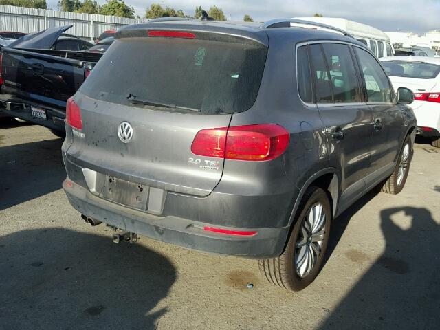 WVGBV7AXXCW003516 - 2012 VOLKSWAGEN TIGUAN S GRAY photo 4