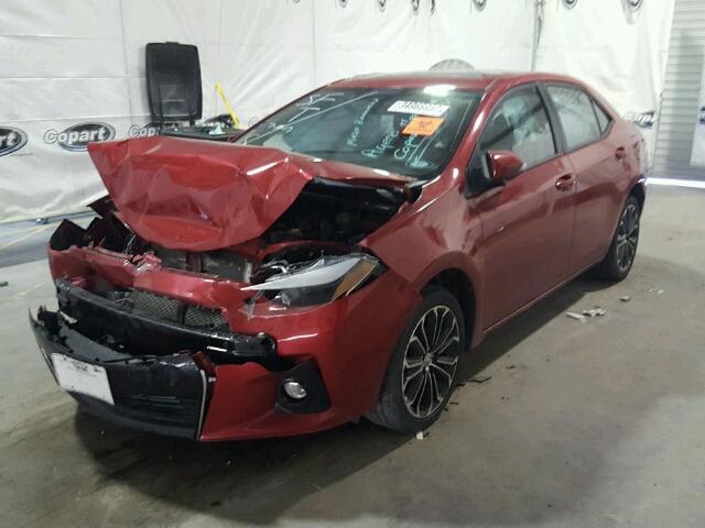 2T1BURHE9EC226410 - 2014 TOYOTA COROLLA RED photo 2