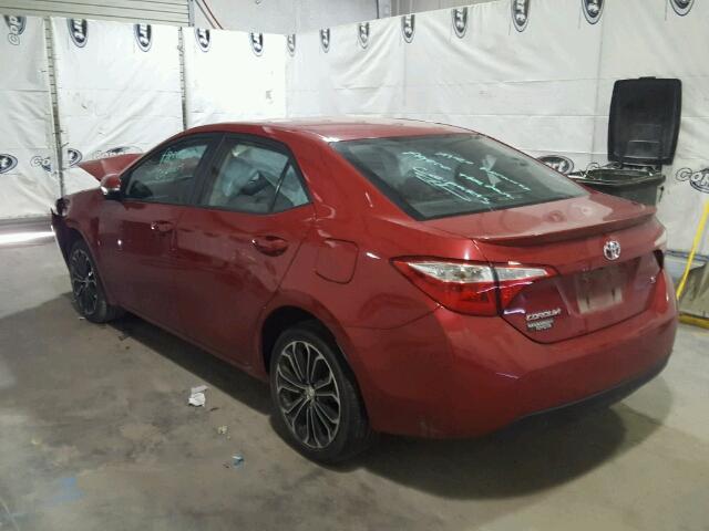 2T1BURHE9EC226410 - 2014 TOYOTA COROLLA RED photo 3