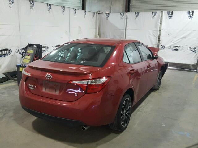 2T1BURHE9EC226410 - 2014 TOYOTA COROLLA RED photo 4