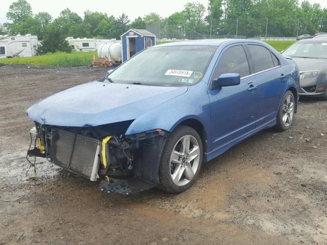 3FAHP0KC6AR280987 - 2010 FORD FUSION SPO BLUE photo 2