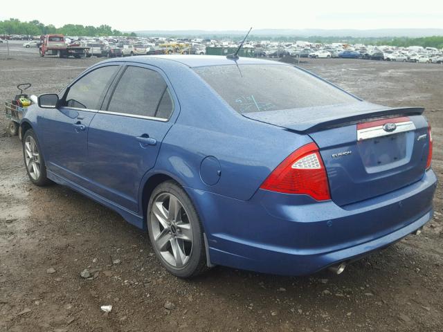 3FAHP0KC6AR280987 - 2010 FORD FUSION SPO BLUE photo 3