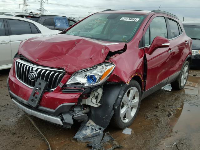 KL4CJCSB4FB067945 - 2015 BUICK ENCORE RED photo 2