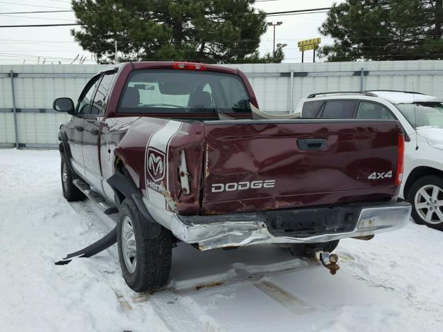 3D7KU28D13G823915 - 2003 DODGE RAM 2500 S MAROON photo 3