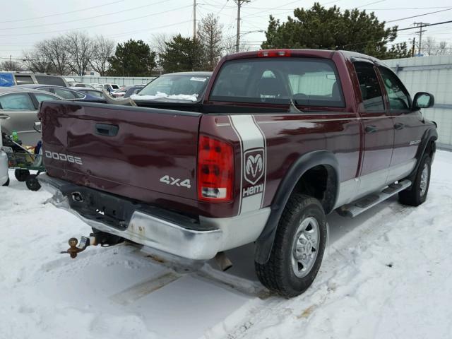 3D7KU28D13G823915 - 2003 DODGE RAM 2500 S MAROON photo 4