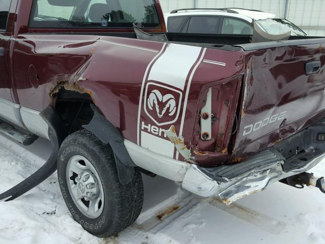3D7KU28D13G823915 - 2003 DODGE RAM 2500 S MAROON photo 9