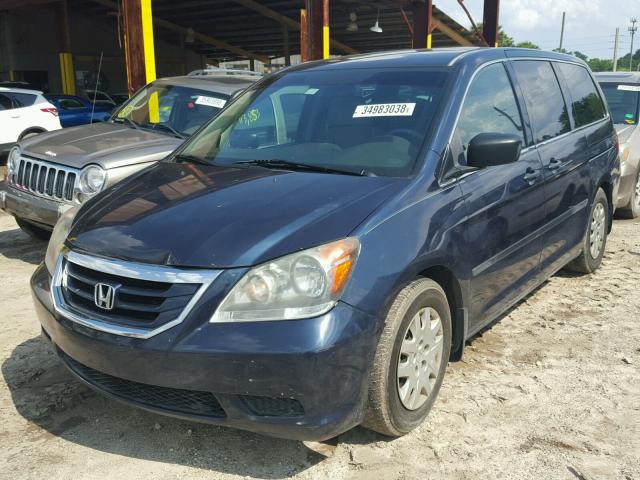 5FNRL3H26AB008659 - 2010 HONDA ODYSSEY LX BLUE photo 2