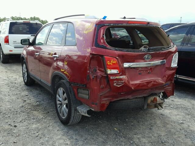 5XYKT3A11BG076493 - 2011 KIA SORENTO BA RED photo 3