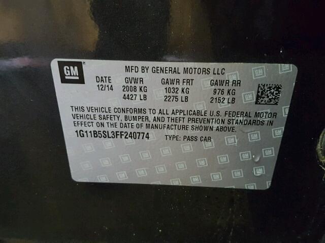 1G11B5SL3FF240774 - 2015 CHEVROLET MALIBU LS CHARCOAL photo 10