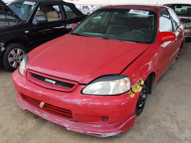 1HGEM115XYL042004 - 2000 HONDA CIVIC SI RED photo 2