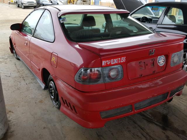 1HGEM115XYL042004 - 2000 HONDA CIVIC SI RED photo 3