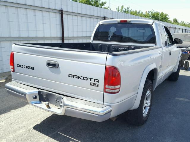 1D7GL42N93S280991 - 2003 DODGE DAKOTA SLT SILVER photo 4