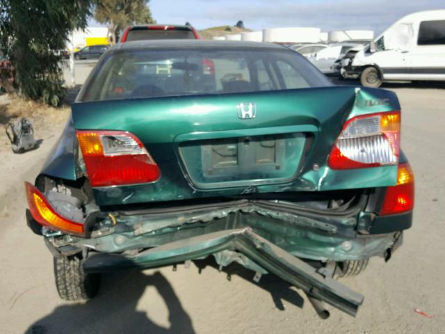 2HGEJ6617YH574738 - 2000 HONDA CIVIC BASE GREEN photo 9