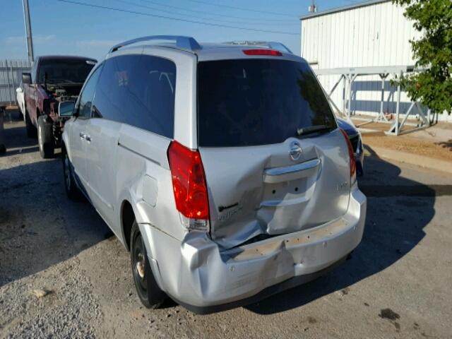 5N1BV28U58N123610 - 2008 NISSAN QUEST S SILVER photo 3