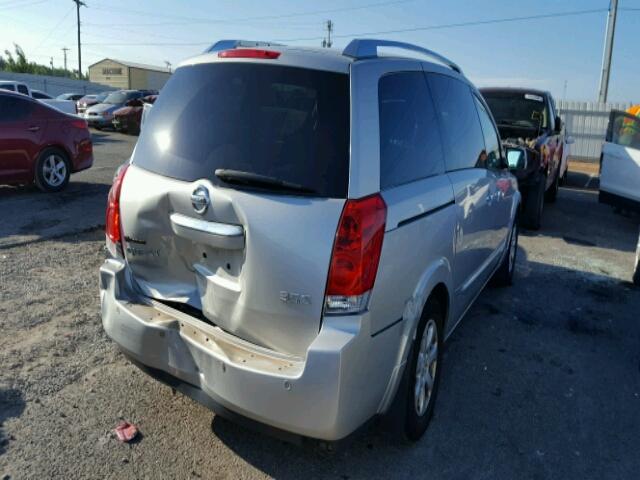 5N1BV28U58N123610 - 2008 NISSAN QUEST S SILVER photo 4