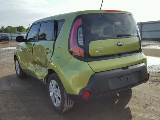 KNDJN2A20F7756431 - 2015 KIA SOUL GREEN photo 3