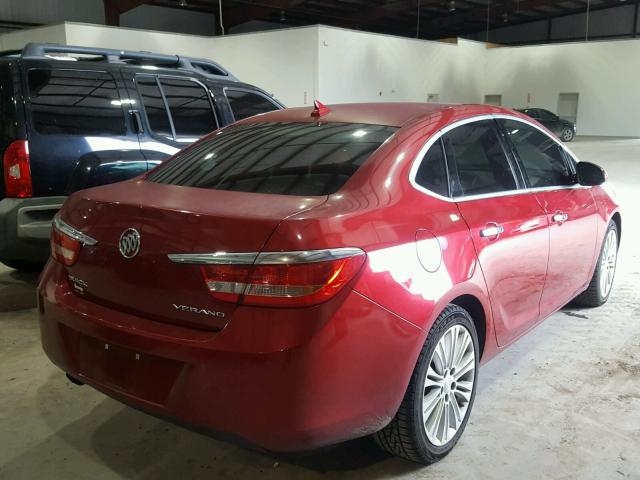 1G4PP5SK0D4187725 - 2013 BUICK VERANO RED photo 4