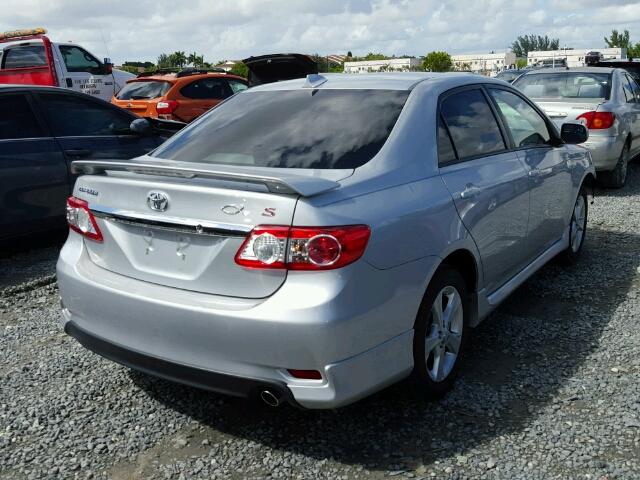 2T1BU4EE2DC972364 - 2013 TOYOTA COROLLA BA SILVER photo 4