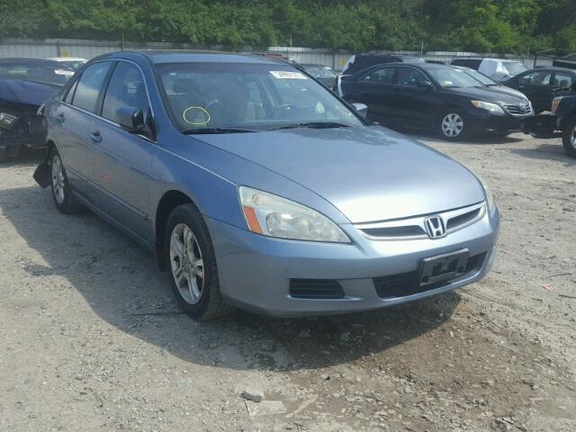 1HGCM56717A025384 - 2007 HONDA ACCORD EX BLUE photo 1