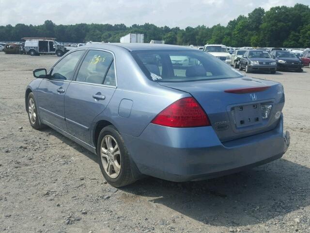 1HGCM56717A025384 - 2007 HONDA ACCORD EX BLUE photo 3