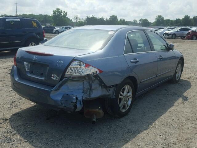 1HGCM56717A025384 - 2007 HONDA ACCORD EX BLUE photo 4