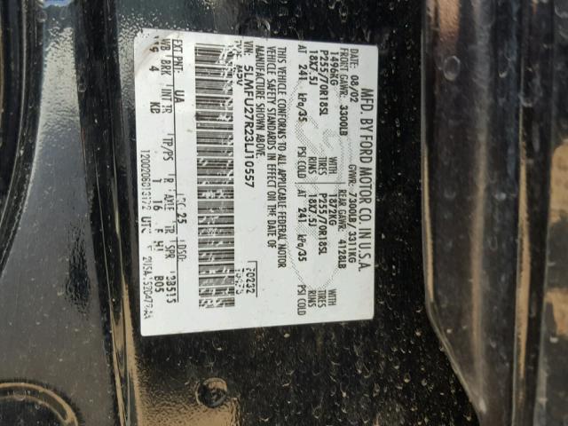 5LMFU27R23LJ10557 - 2003 LINCOLN NAVIGATOR BLACK photo 10