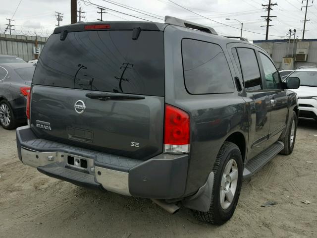 5N1AA08A64N717294 - 2004 NISSAN ARMADA SE GRAY photo 4