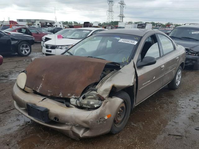 1B3ES46C11D262906 - 2001 DODGE NEON SE BROWN photo 2