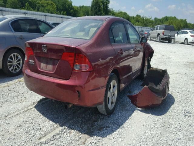 1HGFA16918L119349 - 2008 HONDA CIVIC EXL RED photo 4