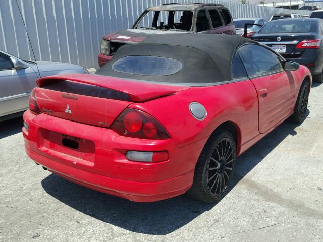 4A3AE45G92E065581 - 2002 MITSUBISHI ECLIPSE SP RED photo 4