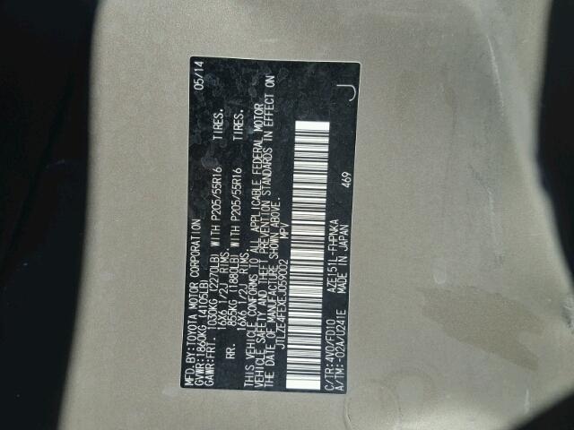 JTLZE4FEXEJ059002 - 2014 TOYOTA SCION XB Gold Foto 10