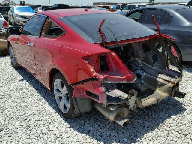 1HGCS2B84CA004798 - 2012 HONDA ACCORD EXL RED photo 3