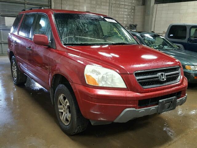 5FNYF18584B001721 - 2004 HONDA PILOT EXL RED photo 1