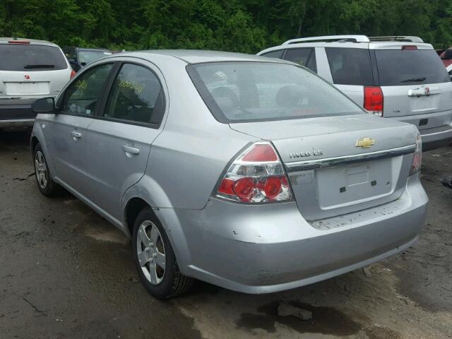 KL1TD56698B115245 - 2008 CHEVROLET AVEO BASE Արծաթագույն լուսանկար 3