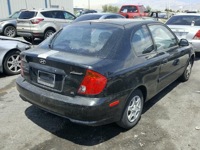 KMHCG35C73U236425 - 2003 HYUNDAI ACCENT BLACK photo 4