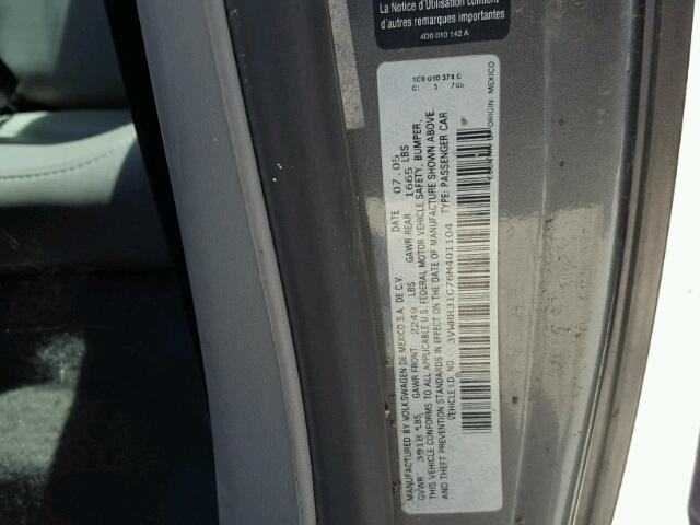 3VWRR31C76M401104 - 2006 VOLKSWAGEN NEW BEETLE 石墨色 照片 10