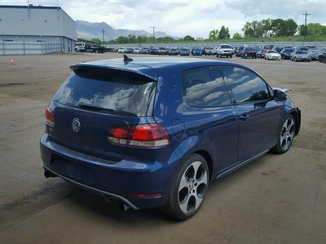 WVWEV7AJ2CW126093 - 2012 VOLKSWAGEN GTI BLUE photo 4