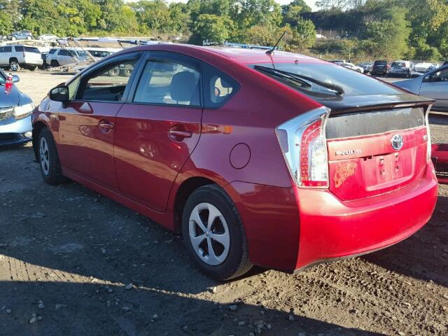 JTDKN3DU6C5496664 - 2012 TOYOTA PRIUS RED photo 3