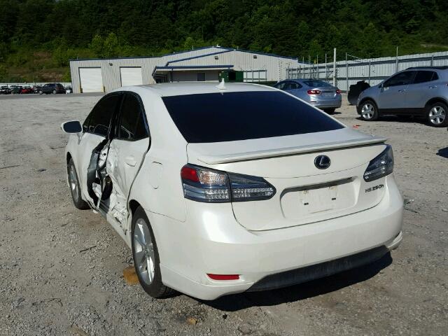 JTHBB1BA8C2050456 - 2012 LEXUS HS WHITE photo 3