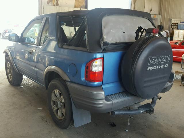 4S2CM57WX14303097 - 2001 ISUZU RODEO SPOR BLUE photo 3