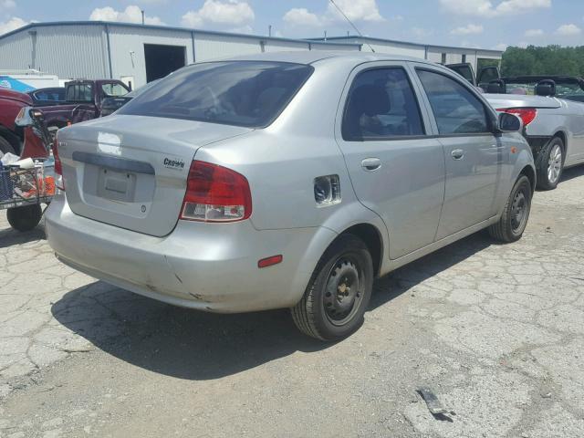 KL1TD52604B145024 - 2004 CHEVROLET AVEO SILVER photo 4