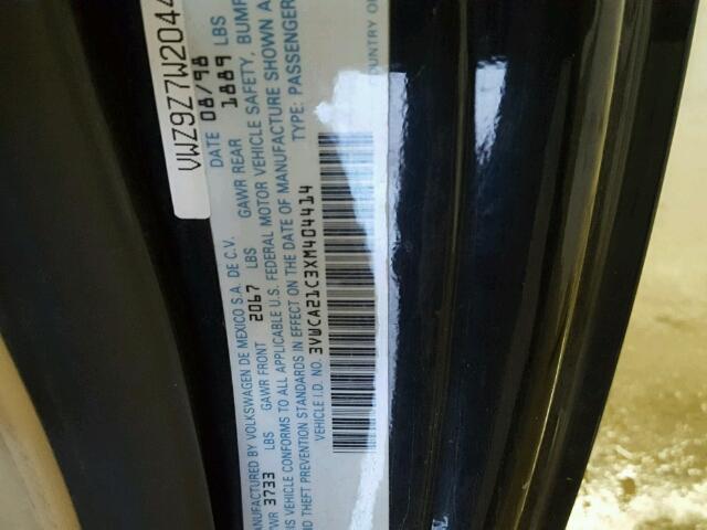 3VWCA21C3XM404414 - 1999 VOLKSWAGEN NEW BEETLE 黑色 照片 10